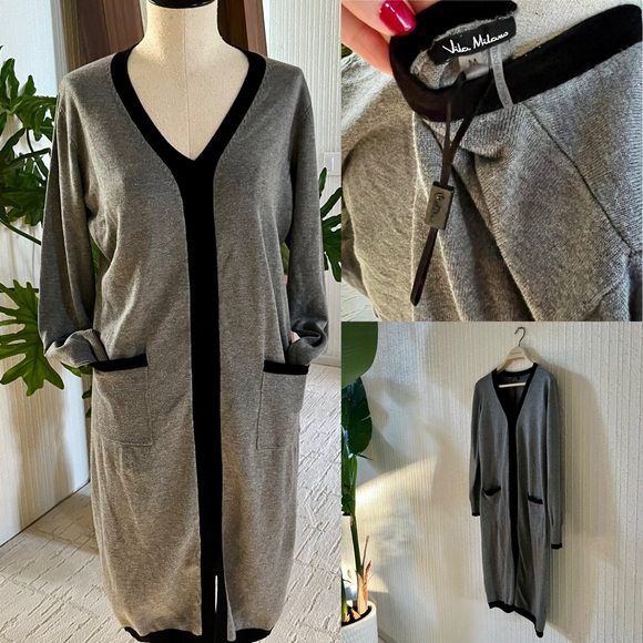 Vila Milano Sweater Dress Gray Black Size Medium - Picture 6 of 6